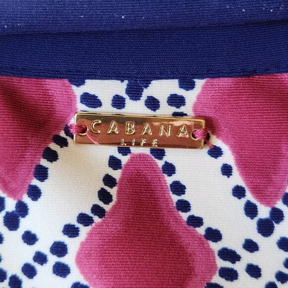 CABANA LIFE Upf 50 Rosewood Button Down Dress Blue Pink Button NEW w/o packaging - Picture 8 of 13